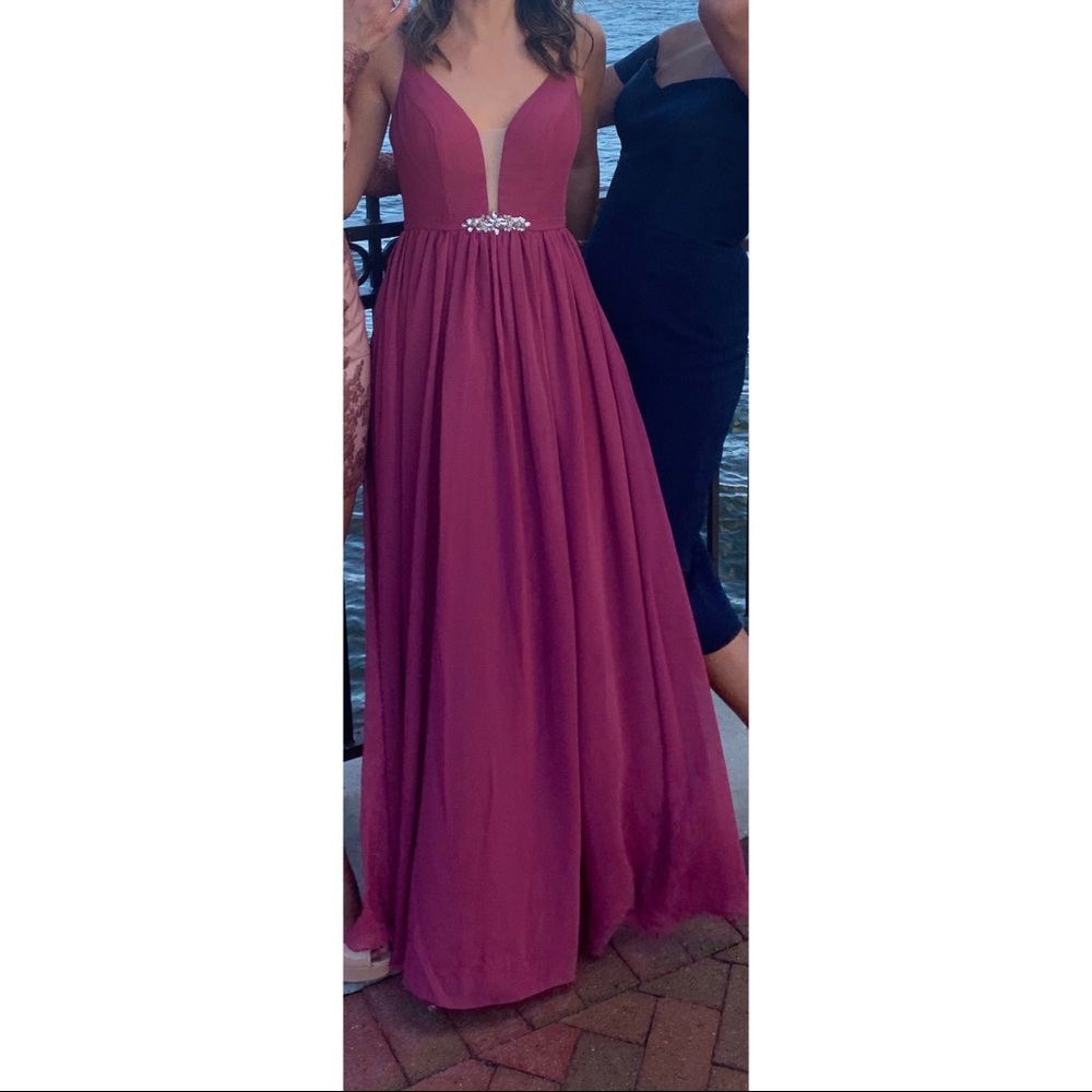 Floor length chiffon bridesmaid/ prom dress